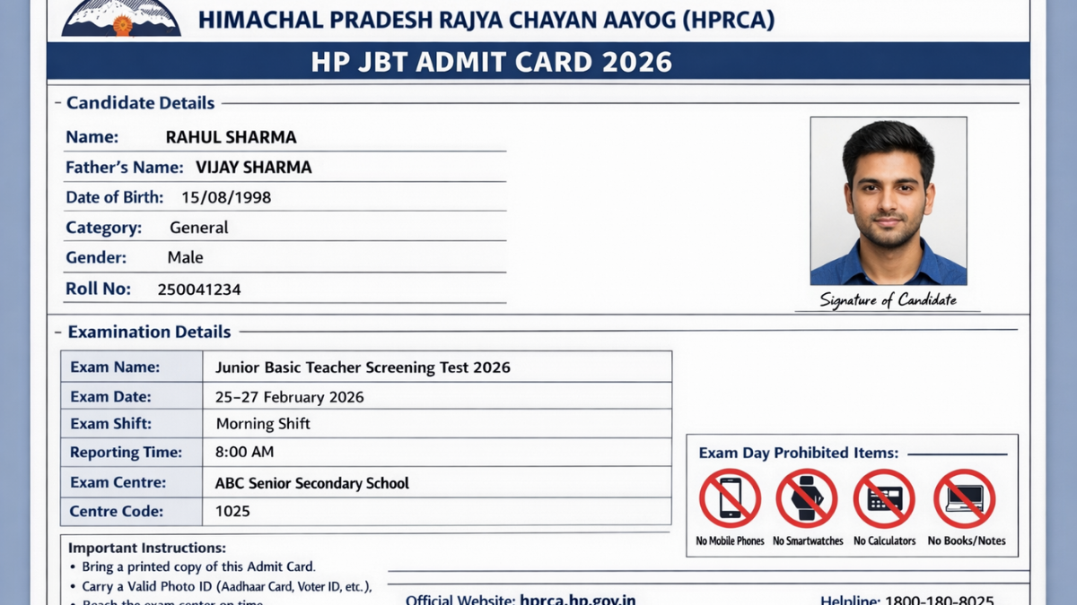 HP JBT Admit Card 2026